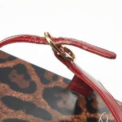 Pre Owned Dolce and Gabbana Red Patent Leather Jelly Bow Thong Flat Sandals Size 40