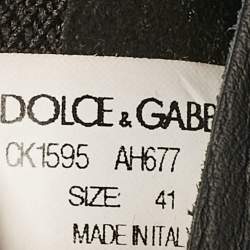 Dolce & Gabbana Black Knit Fabric Sorrento Slip On Sneakers Size 41