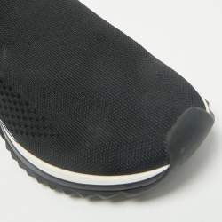 Dolce & Gabbana Black Knit Fabric Sorrento Slip On Sneakers Size 37