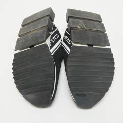 Dolce & Gabbana Black Knit Fabric Sorrento Slip On Sneakers Size 37