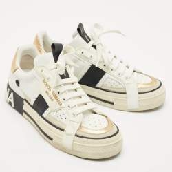 Dolce & Gabbana Multicolor Leather and Suede Custom 2.Zero Sneakers Size 38