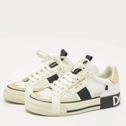 Dolce & Gabbana Multicolor Leather and Suede Custom 2.Zero Sneakers Size 38