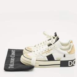 Dolce & Gabbana Multicolor Leather and Suede Custom 2.Zero Sneakers Size 38