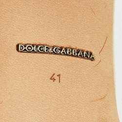 Dolce & Gabbana Gold Lace And Mesh Crystal Embellished Keira Sandals Size 41