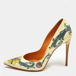 Dolce And Gabbana Multicolor Floral Saffiano Printed Patent Leather Pointed Toe Pumps Size 38