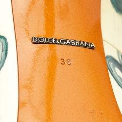 Dolce And Gabbana Multicolor Floral Saffiano Printed Patent Leather Pointed Toe Pumps Size 38