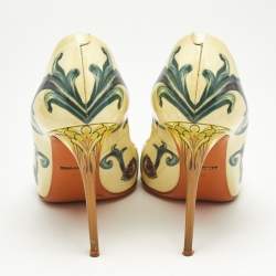 Dolce And Gabbana Multicolor Floral Saffiano Printed Patent Leather Pointed Toe Pumps Size 38