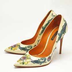 Dolce And Gabbana Multicolor Floral Saffiano Printed Patent Leather Pointed Toe Pumps Size 38