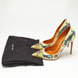 Dolce And Gabbana Multicolor Floral Saffiano Printed Patent Leather Pointed Toe Pumps Size 38