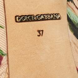 Dolce & Gabbana Multicolor Brocade Fabric Platform Pumps Size 37