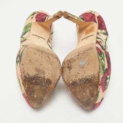 Dolce & Gabbana Multicolor Brocade Fabric Platform Pumps Size 37