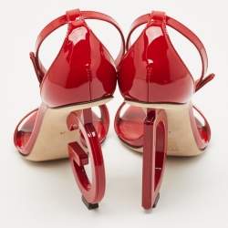 Dolce & Gabbana Red Patent Leather Keira DG Sandals Size 37