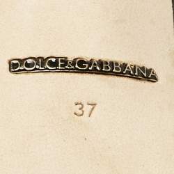 Pre Owned Dolce & Gabbana Black Raffia Pom Pom Detail Tie Up Pumps Size 37