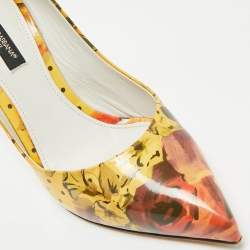 Dolce & Gabbana Multicolor Floral Printed Patent Leather Pointed Toe Pumps Size 36