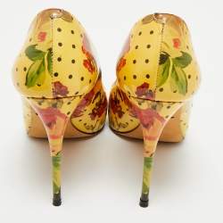 Dolce & Gabbana Multicolor Floral Printed Patent Leather Pointed Toe Pumps Size 36