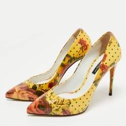 Dolce & Gabbana Multicolor Floral Printed Patent Leather Pointed Toe Pumps Size 36