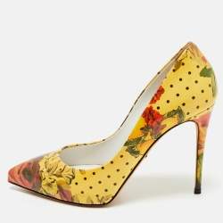 Dolce & Gabbana Multicolor Floral Printed Patent Leather Pointed Toe Pumps Size 36