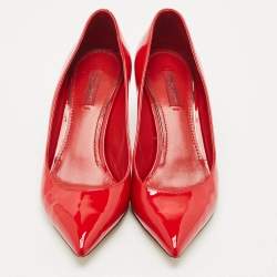 Dolce & Gabbana Red Patent Leather Pointed Toe Pumps Size 38