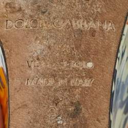Dolce & Gabbana Multicolor Floral Patent Leather Wedge Platform Ankle Strap Sandals Size 37