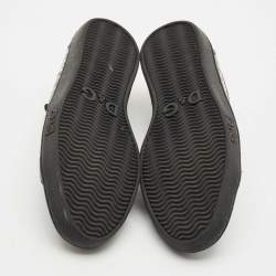 Pre Owned D&G Black Leather Lace Up Sneakers Size 37