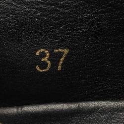 Pre Owned D&G Black Leather Lace Up Sneakers Size 37