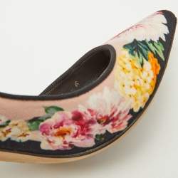 Pre Owned Dolce & Gabbana Multicolor Floral Print Fabric Crystal Embellished Slingback Pumps Size 36
