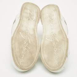 Pre Owned Dolce & Gabbana White Leather Portofino Low Top Sneakers Size 38.5