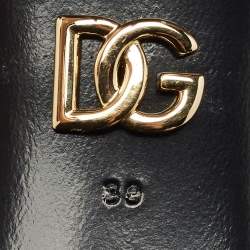 Pre Owned Dolce & Gabbana Black DG Logo Embossed Leather Pumps Size 39