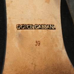 Pre Owned Dolce & Gabbana Black Suede Crystal Embellished Bellucci  Pumps Size 39