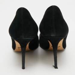 Pre Owned Dolce & Gabbana Black Suede Crystal Embellished Bellucci  Pumps Size 39