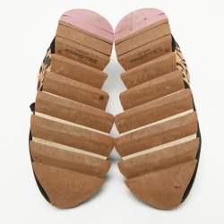 Pre Owned Dolce & Gabbana Multicolor Suede and Leopard Print Fabric Low Top Sneakers Size 39