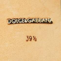 Pre Owned Dolce & Gabbana Black Brocade Floral Fabric Crystal Embellished Slingback Pumps Size 39.5