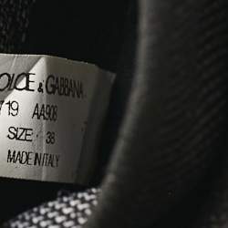 Pre Owned Dolce & Gabbana Black Suede and Leather Sorrento High Top Sneakers Size 38