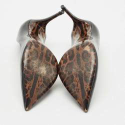 Pre Owned Dolce and Gabbana Black Patent Leather Pointed Toe Pumps Size 40