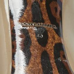 Pre Owned Dolce & Gabbana Olive Green Patent Leather Pointed Toe Pumps Size 40