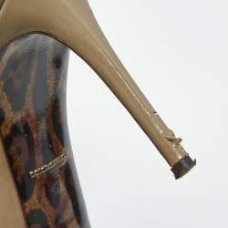 Pre Owned Dolce & Gabbana Olive Green Patent Leather Pointed Toe Pumps Size 40