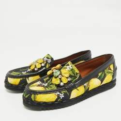 Pre Owned Dolce & Gabbana Multicolor Floral Print Canvas Crystal Embellished Espadrille Flats Size 39