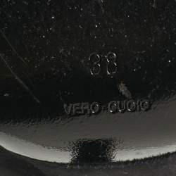 Pre Owned Dolce & Gabbana Black Suede and Fabric Platform Sock High Pumps Size 38