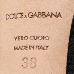 مملوكة مسبقًا Dolce & Gabbana Black Lace Flower Lace Embellished Platform Pumps Size 38