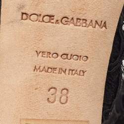 Pre Owned Dolce & Gabbana Black Lace and PVC Mary Jane Pumps Size 38