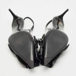 Pre Owned Dolce & Gabbana Black Patent Leather Slingback Pumps Size 38.5