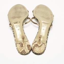 Pre Owned Dolce & Gabbana Multicolor Python Heart Slide Sandals Size 41