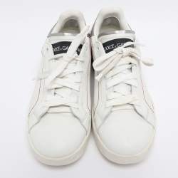 Pre Owned Dolce & Gabbana White Leather Portofino Low Top Sneakers Size 40