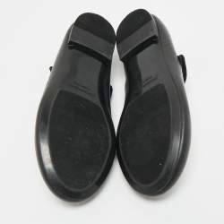 Pre Owned Dolce & Gabbana Black Leather Ballet Flats Size 37