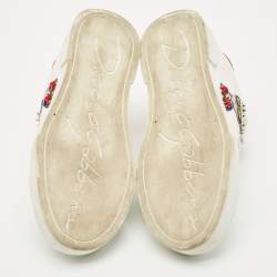 Pre Owned Dolce & Gabbana White Leather Portofino Low Top Sneakers Size 35