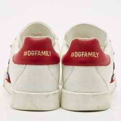Pre Owned Dolce & Gabbana White Leather Portofino Low Top Sneakers Size 35