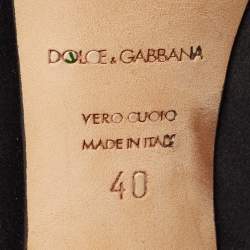 Pre Owned Dolce & Gabbana Black Lace and Mesh Peep Toe Platform Pumps Size 40