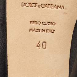 Pre Owned Dolce & Gabbana Black Satin Peep Toe Platform Pumps Size 40