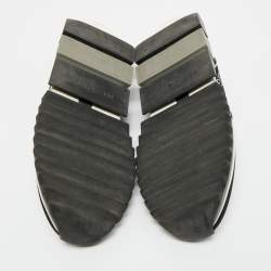 Pre Owned Dolce & Gabbana Black Knit Fabric Sorrento Slip On Sneakers Size 40.5