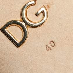 Pre Owned Dolce & Gabbana Gold Sequins Vally Boots Size 40